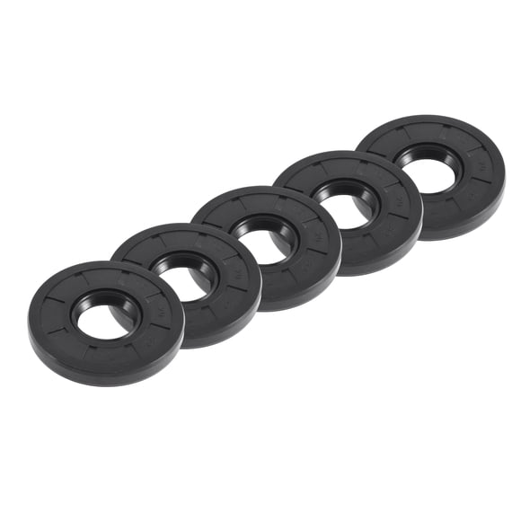 Unique Bargains Sello de Aceite Universal TC Doble Labio con Resorte de Acero Anillo de Sello de Eje Rotativo 20x52x7mm Alta Presión Caucho NBR Negro 5pcs