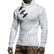 thumbnail image 2 of Suéter de punto grueso para hombres suéter de cuello alto suéter de doble pecho suéter de invierno gris oscuro l, 2 of 5