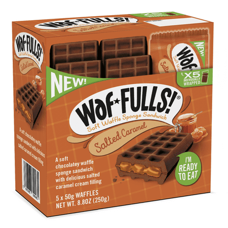 Waf*Fulls Chocolate Sandwich with Salted Caramel filling 5 Count 8.8 Oz