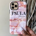 thumbnail image 2 of Personalised Natural Pink Marble Name iPhone 15 Pro Max Case,iPhone 16 Pro Max, 2 of 5