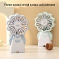 thumbnail image 5 of Frogued Handheld Fan Creative Shape Three Gear Adjustable ABS Rechargeable Battery Cooling Mini Fan for Home (Pink), 5 of 13