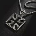 thumbnail image 2 of Black Enamel Maltese Cross Temple Templar Knight Cross Men Pendant Necklace, 2 of 5