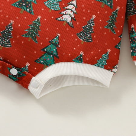 

nsendm Girls Dance Leotard Baby Unisex Cotton Floral Autumn Christmas Long Clothes for Girls Winter Childrenscostume Red 6-12 Months