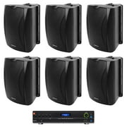 JBL VMA1120 Commercial 70v Amplifier+6) Black 5.25" Wall Speakers For Restaurant