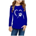 thumbnail image 2 of Huvoen Baby Girl Kids Blouses Long Sleeves Long Sleeve Round-Neck Blouses & Shirts Girls Long Sleeve Prints Shirts Cute Crewnecks Tops Dressy Casual Blouses Clothes Blue 13 Years, 2 of 4