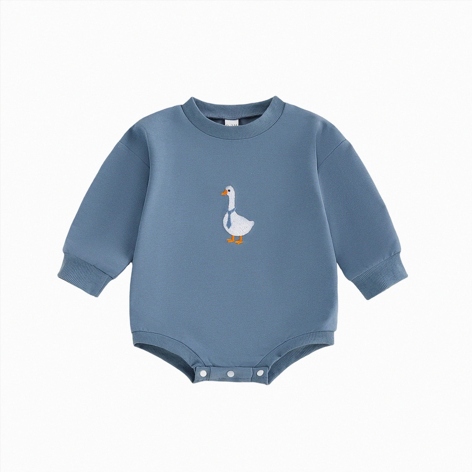 larppty Toddler Baby Boy Clothes Duck Print Sweatshirt Romper Pullover Sweater Jumpsuit Casual Fall Winter Clothes
