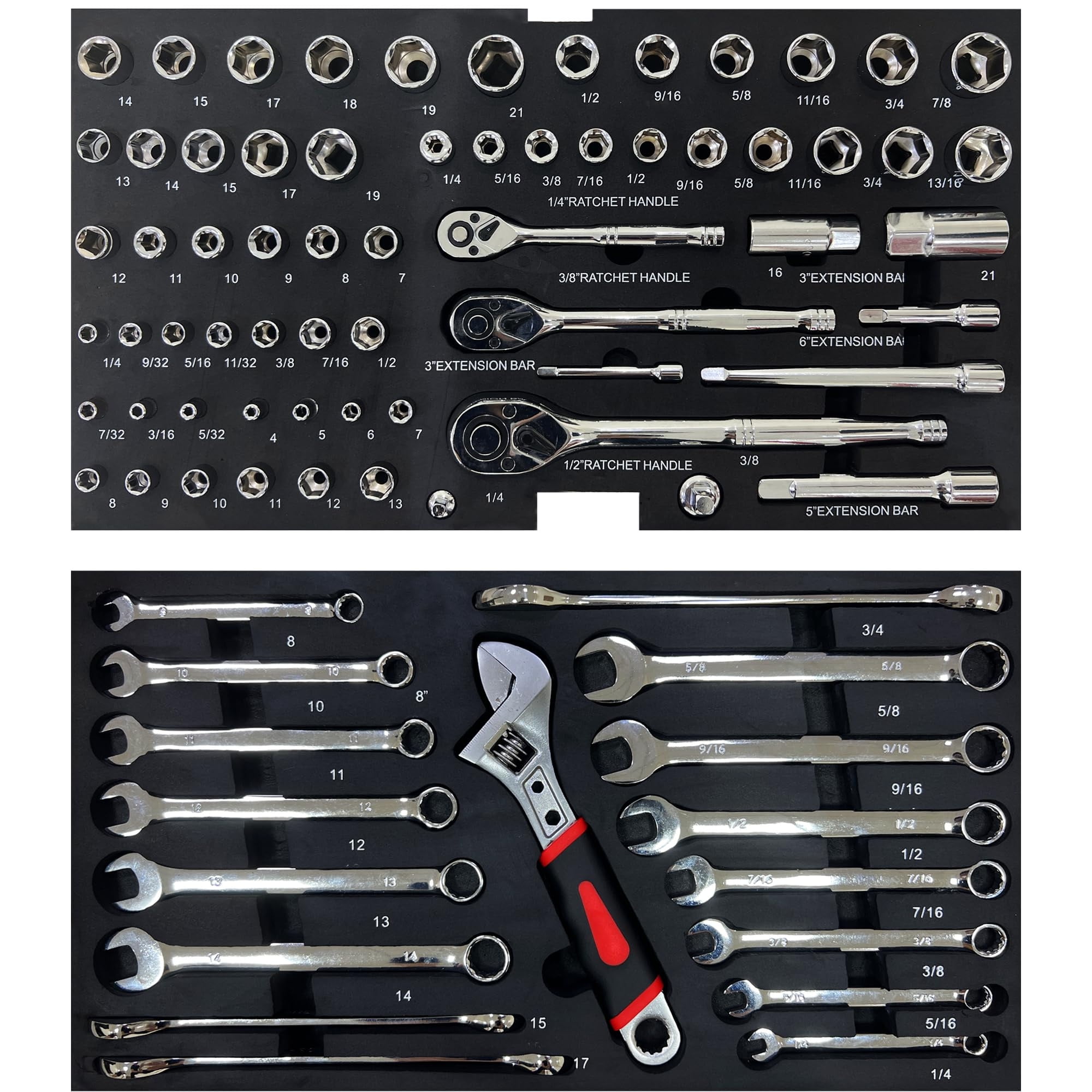 Aukfa 439-Piece Mechanics Tool Set, 3 Drawer Tool Organizer Metal Box w/ Tool Kit for Home, Auto Repair, Orange