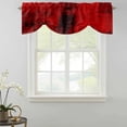 thumbnail image 2 of Tie Up Valances for Windows, Red Adjustable Valance Curtains Window Treatment for Living Room, Retro Oil Painting Modern Abstract Art Aesthetics Rod Pocket Kitchen Curtains & Drapes 54x18 Inch, 2 of 9