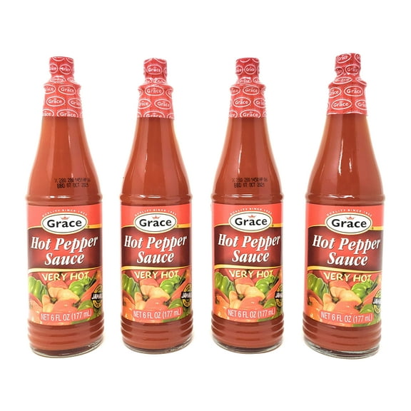 Grace Hot Pepper Sauce (4 Pack, Total of 24fl.oz)