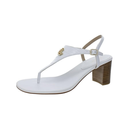 Lauren Ralph Lauren Womens Westcott Pebbled Leather Logo Thong Sandals