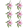 thumbnail image 1 of Bearachild 6 piezas de flores artificiales de lirio, reutilizables, de larga duración, lavables, decorativas, para dormitorio, sala de estar, decoración Flores artificiales Rosa Bearachild HA084319-04, 1 of 6