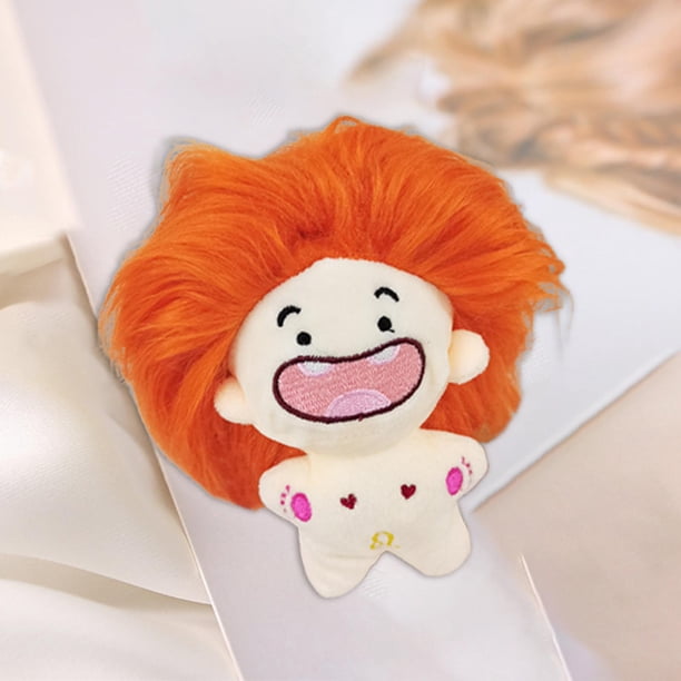 Idol Doll Adorno de peluche de peluche colección de llaveros suaves muñeca decorativa divertida muñeca de peluche para adultos niños y niñas Naranja