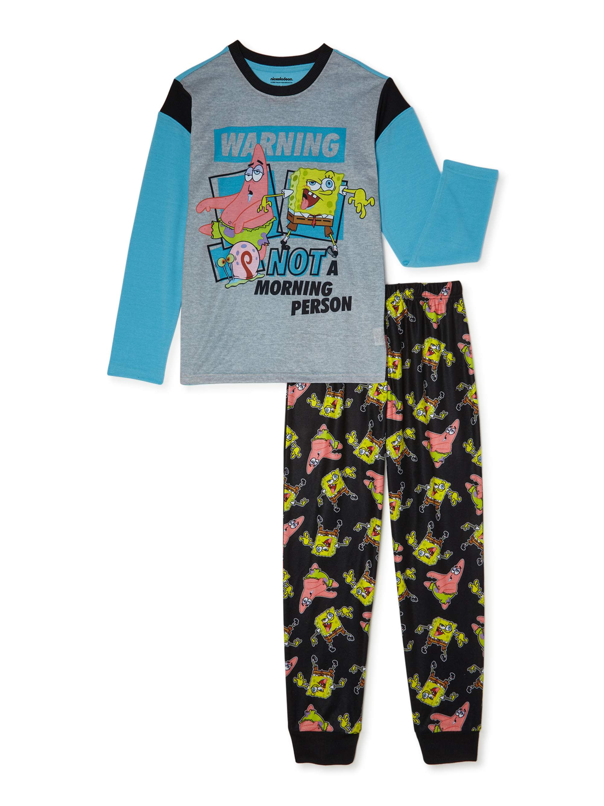 Kids boys SpongeBob pyjamas set 2Y-7Y cotton Long-sleeved pants sleepwear 