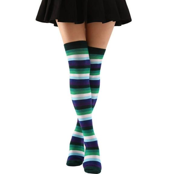 Socks for Women Colorful Vibrant Rainbow Over The Knee Sock Slim Thigh High Socks Fall Fall Socks Women