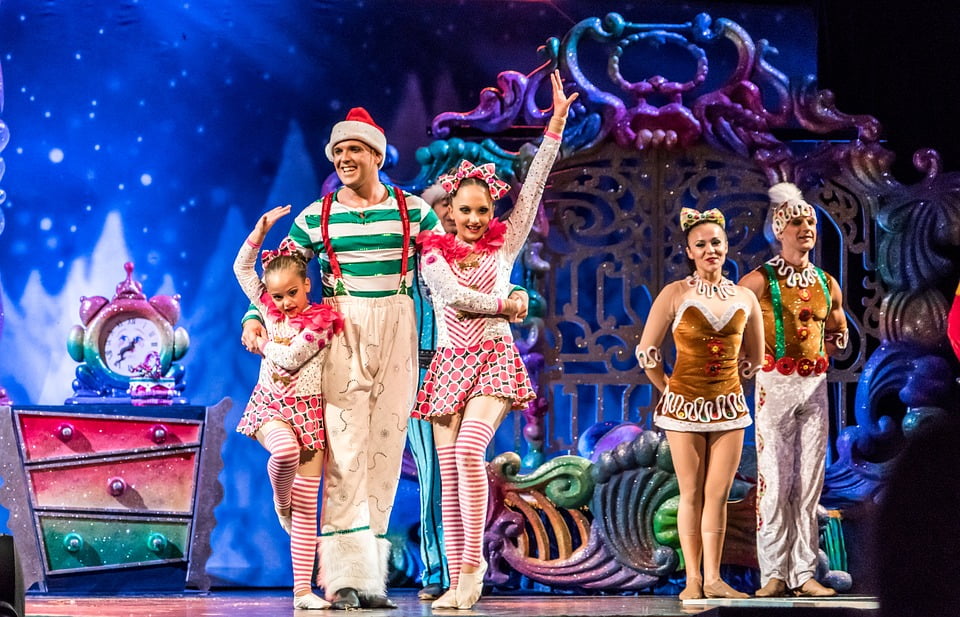 Cirque Du Soleil Christmas Show Acrobats12 Inch BY 18 Inch Laminated