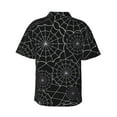 thumbnail image 3 of Easygdp Spider Web Black Men's Hawaiian Shirts Print Lapel Short Sleeve for Beach, vacation, party, casual occasions - Large, 3 of 9