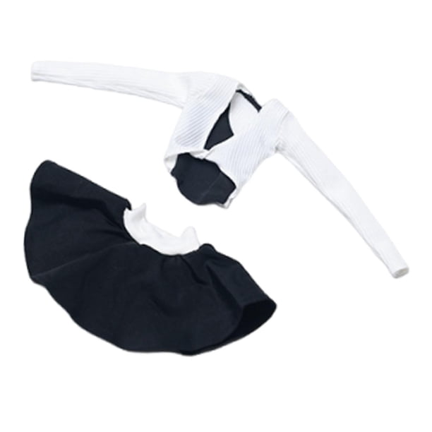 Conjunto de falda y top de animadora en miniatura, ropa de tela duradera para muñecas Blanco