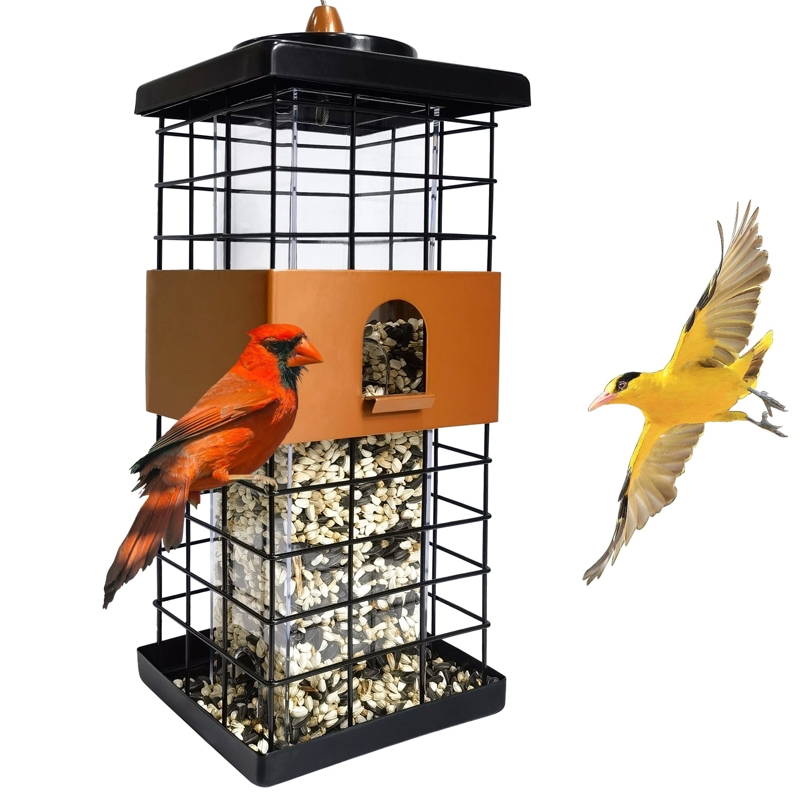 Birdkiss Wild Bird Feeder with 4 Ports, 1.5LB Seed Capacity Hanging