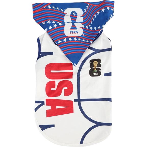 FIFA World Cup 2026 Team USA Pet Soccer Jersey and Bandana for Cats & Dogs, 2 Pack, Large