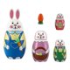 thumbnail image 1 of Toys Easter Bunny Nesting Doll Set Stacked Hand Painted Figurines Rabbit Nesting Dolls Party Home Decor Easter Kids Toy heqiyong LED, 1 of 2
