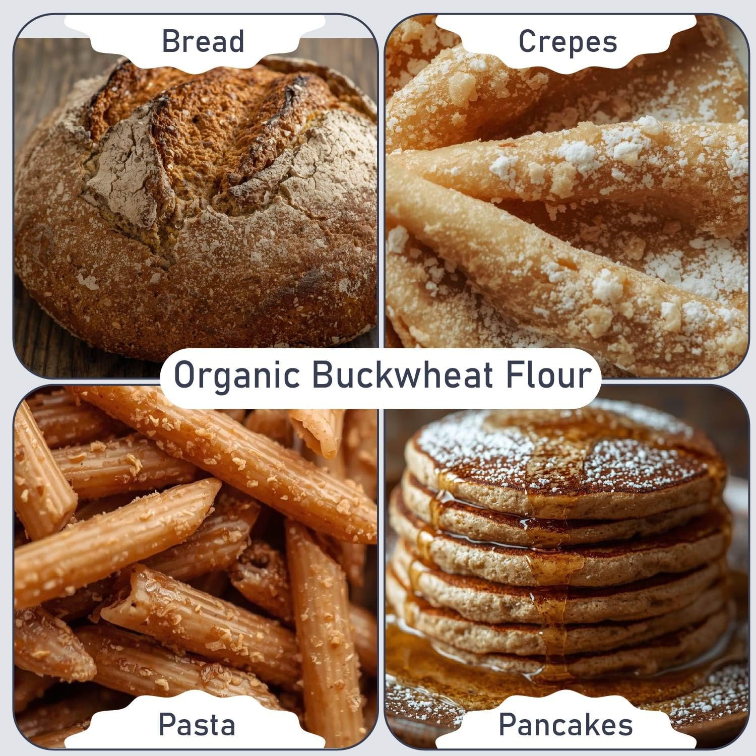 Great River Organic Milling Organic Buckwheat Flour  Gluten Free Flour Alternative  USDA Organic, Non-GMO, Kosher  Ideal for Crepes, Pancakes, Waffles, Baking & More  5 Lb