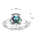 thumbnail image 5 of SuperJeweler 1 Carat Heart Shape Mystic Topaz and Diamond Claddagh Ring In Sterling Silver For Women, 5 of 6