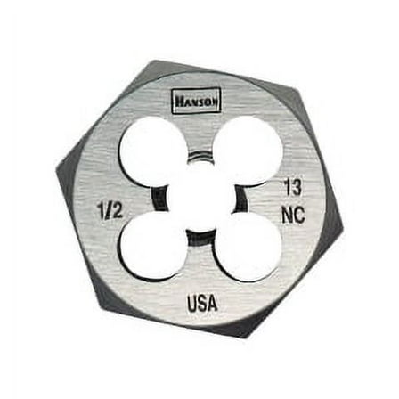 2PC Irwin Irwin - 9444 - Hanson High Carbon Steel SAE Hexagon Die 1/2 in.-13NC 1/pc.