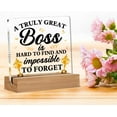 thumbnail image 5 of Best Boss Gift for Women Men - Gifts for Boss - Thank You Appreciation Gift for Boss Leader Mentor - Meaningful Gifts for Boss - a Truly Great Boss Clear Desk Decorative Sign Home Decor, 5 of 7