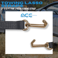 thumbnail image 4 of 8 Pack Heavy Duty G70 2" x 10' Mini J Hook Towing Strap for Trailer Wrecker, 4 of 7