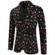 thumbnail image 5 of Moda para hombre ocio Navidad impreso bolsillo botones manga larga cuello en V traje grandes trajes masculinos ocio ocio traje abrigo, 5 of 5