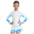 thumbnail image 2 of Kaerm Kids Girls 2 Pieces Tennis Golf Clothes Set Figure Ice Skating Dance Suit Rhinestone White 4, 2 of 7