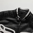 thumbnail image 3 of Men's Wings Color Block PU Leather Motorcycle Jacket, Double Stand Collar Street Casual Motorcycle Jacket, Hip Hop Punk Retro Top, 3 of 13