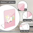 thumbnail image 3 of Wobogo Lovely Colorful Pony Acrylic Bookends Clear L-Shaped Book Holder with Non-Slip Pads for Books Files Magazines CD DVD 5.4×4.1×8.1in, 3 of 6