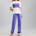 thumbnail image 6 of SnZhen Two Piece Sets for Women Summer Women's Stylish Casual Suit Round Neck Short-sleeved Wide-leg Pants Two-piece Set, 6 of 6