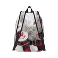 thumbnail image 3 of Naloa Canvas Backpack for Men Women Christmas Snowman With Hat Print Rucksack Casual Travel Daypack Large and Small Durable College Tote Satchel Bookbag for Teens, 3 of 8