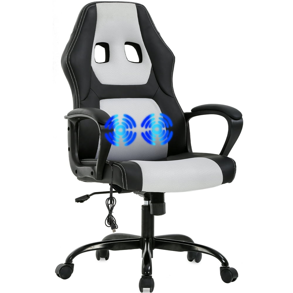 BestOffice Executive Chair with Lumbar Support & Adjustable Height, 250 lb. Capacity, White 