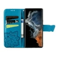 thumbnail image 4 of Feishell Wallet Case for Samsung Galaxy S23 Ultra 6.8 inch,Butterfly & Flower Embossed PU Leather TPU Inner Shell Magnetic Flip Stand Card Slots Shockproof Protective Phone Cover,Blue, 4 of 7