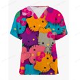 thumbnail image 3 of Uniformes médicos, uniformes de enfermería dental, camisas quirúrgicas para mujeres, ropa de cirugía con estampado de Hello Kitty, ropa médica de algodón, 3 of 4