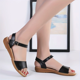 thumbnail image 3 of Sandalias planas con estilo para mujer - ¡Zapatos de suela blanda con punta abierta y correa en el tobillo para mayor comodidad y agarre antideslizante!, 3 of 4