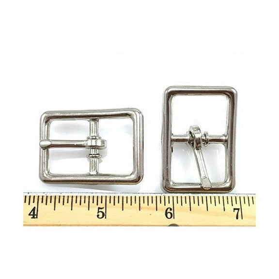 Center BAR Buckle Buckles 3/4" Nickel Finish 16 Pieces