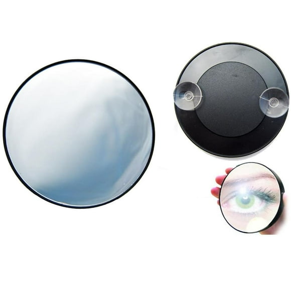 Suction cup mirror with 15x magnification, cosmetic mirror