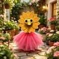 thumbnail image 4 of For Holiday Porch Sunflower Set for 17-23 Inch White Goose, Bright Yellow Petal Skirt and Flower Crown, Summer Garden Yard Accent for Festival Party, Adjustable Fit, 4 of 7
