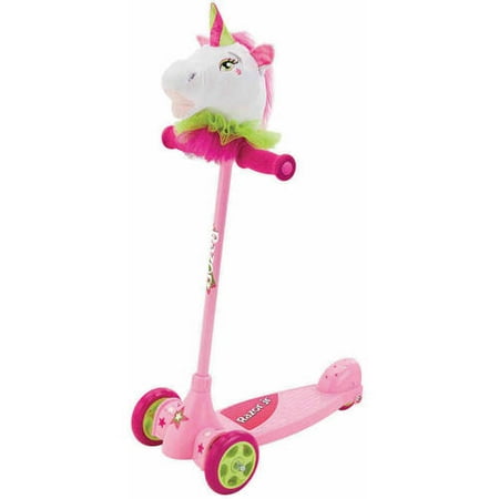 Razor Kuties Unicorn Jr. Push/Kick 3-Wheel Scooter & Hobby Horse -Pink|