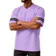 thumbnail image 4 of Domuza Football Jerseys for Men Replica Plain Workout Sport Game Shirts Casual Outwear Light Purple L, 4 of 5