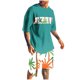 thumbnail image 1 of Blusa de Manga Corta Cuello Redondo Impresión Deportiva Camisa de Ajuste Delgado Poliéster Elástico Cintura Superior para los Hombres, Blusa Casual para el Uso Diario de Verano, 1 of 5