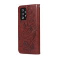 thumbnail image 3 of Case for Samsung A53 5G Wallet Case for Women Card Holder Butterfly Embossed Clover Rose Flower Flip PU Leather Magnetic Phone Cover Kickstand Lanyard for Samsung Galaxy A53 5G, Brown, 3 of 8