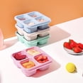thumbnail image 3 of 4 Pcs Snack Boxes with 4 Compartments Reusable Easy-Open Lid Snack Containers for Kids Adults Stackable Food Storage Containers for School Home Travel, 3 of 7