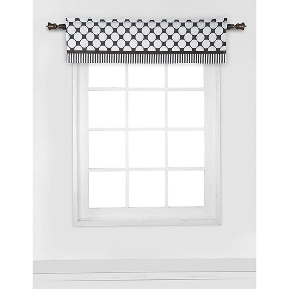 Bacati Window Valance Black/White Dots/Pin Stripes, 1.0 CT