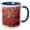 Blue/White, variant on 3drose, Pink and Green Paint Brush Strokes Abstract, 11oz Two-tone Red Mug