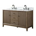 thumbnail image 5 of Vanity Art 54" Bathroom Vanity with Sinks and Engineered Marble Top, Freestanding Storage Cabinet with 2 Drawers, 2 Shelves and 1 Flip Down Tray, 5 of 7